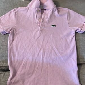 lacoste boys polo light pink size 6 gently worn